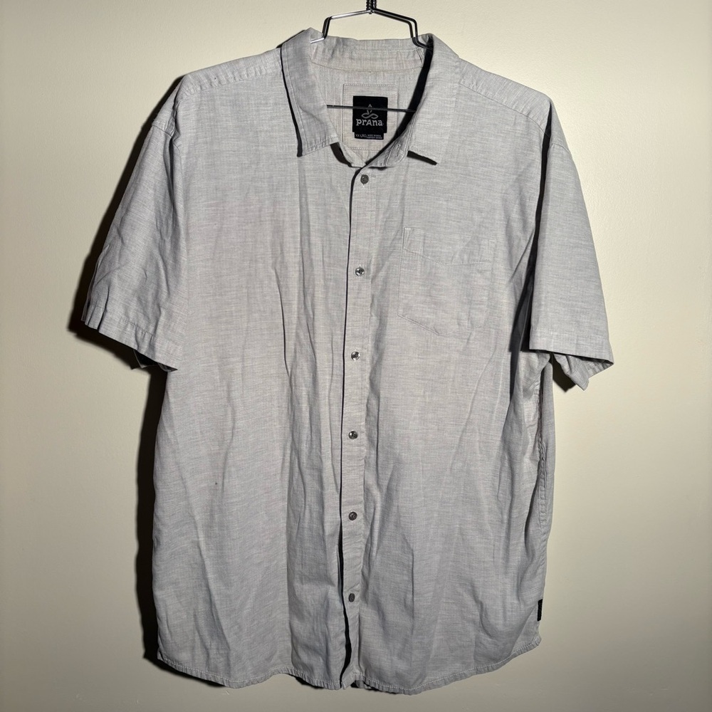 Prana Men’s Organic Cotton Blend Short Sleeve Button Down Shirt